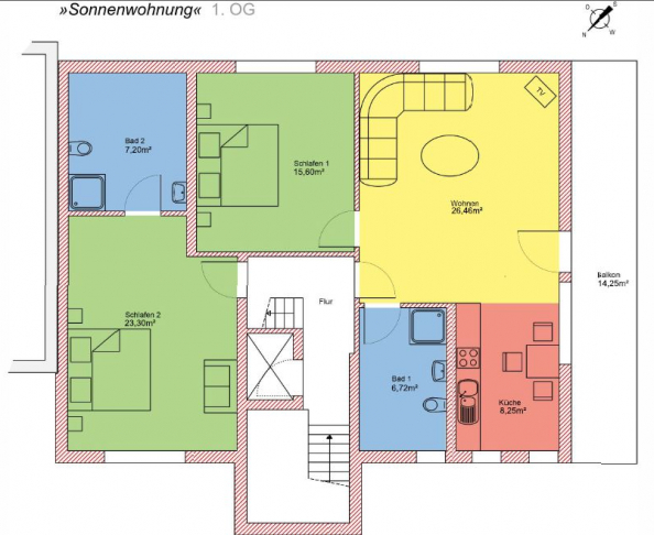 Grundriss Sonnenwohnung