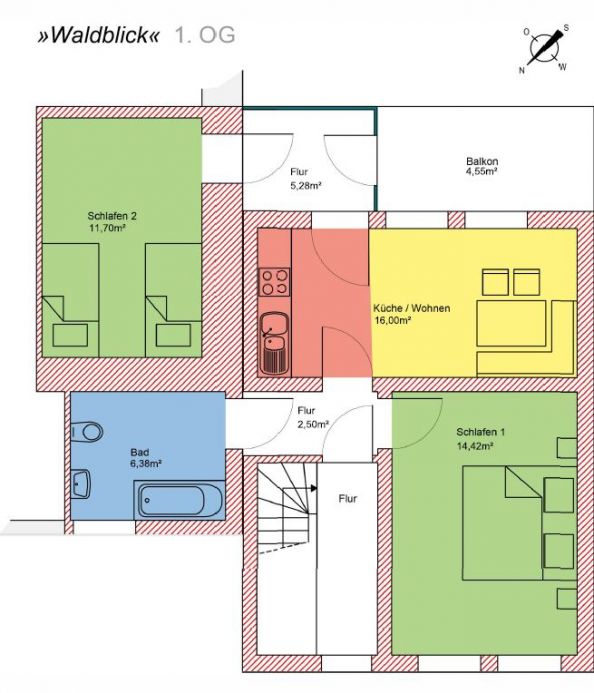 Grundriss Waldblickwohnung